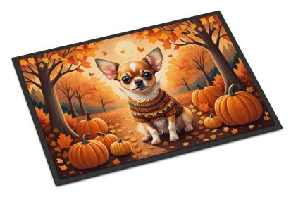 NEW Chihuahua Fall Doormat Front Door Mat Indoor Outdoor Rugs for Entryway, Non Slip Washable Low Pile, 18H X 27W