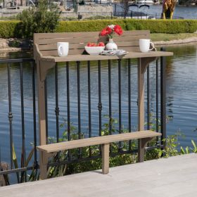Wood BALCONY BAR TABLE (Color: Grey)