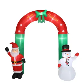 8ft With Santa Snowman 7 Lights Inflatable Festive Arch Decoration (Option: As Pictures)