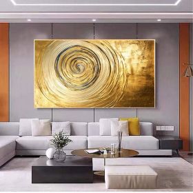 Hand Painted Oil Painting Original Gold Texture Oil Painting on Canvas Large Wall Art Abstract Minimalist Painting Golden Decor Custom Painting L (size: 100x150, style: 01)